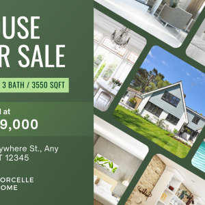 Green Modern Real Estate House for Sale Postcard