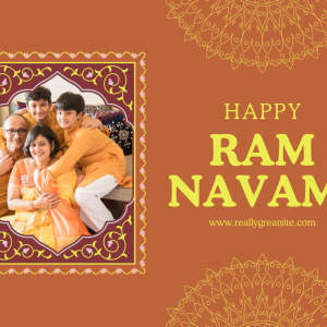 Brown Yellow Traditional Minimalist Ram Navami Postcard
