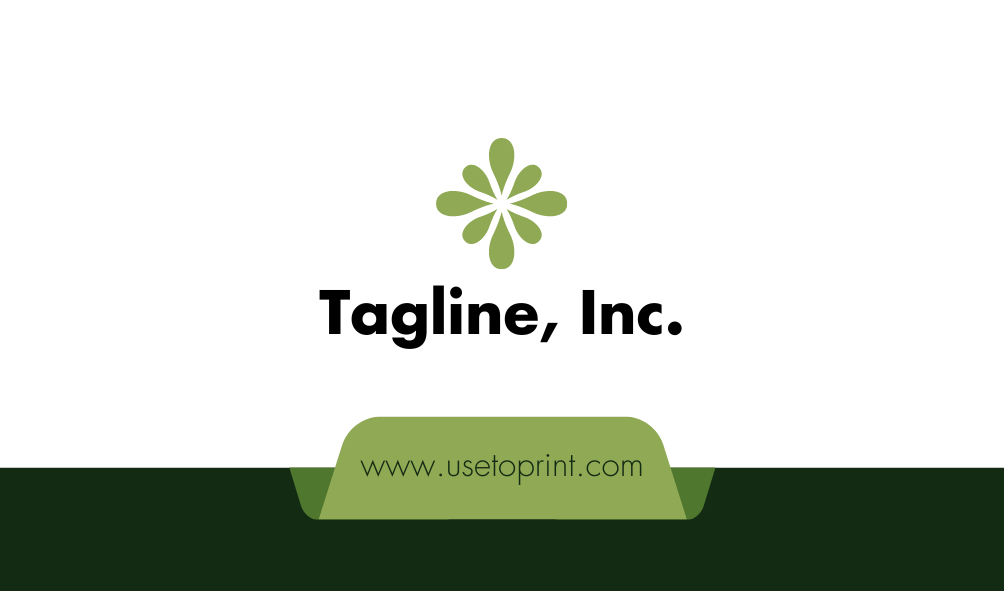 Green and White Modern Business Card