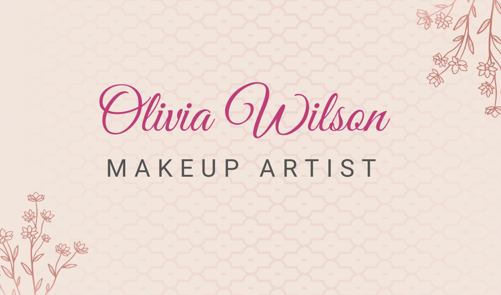 Nude Minimalist Beauty Feminine Makeup Artist Business Card