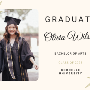 Beige and Black  Elegant Graduation Postcard