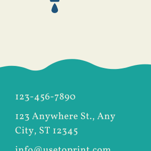 Cream Blue and Teal Illustrative Chief Plumber Business Card