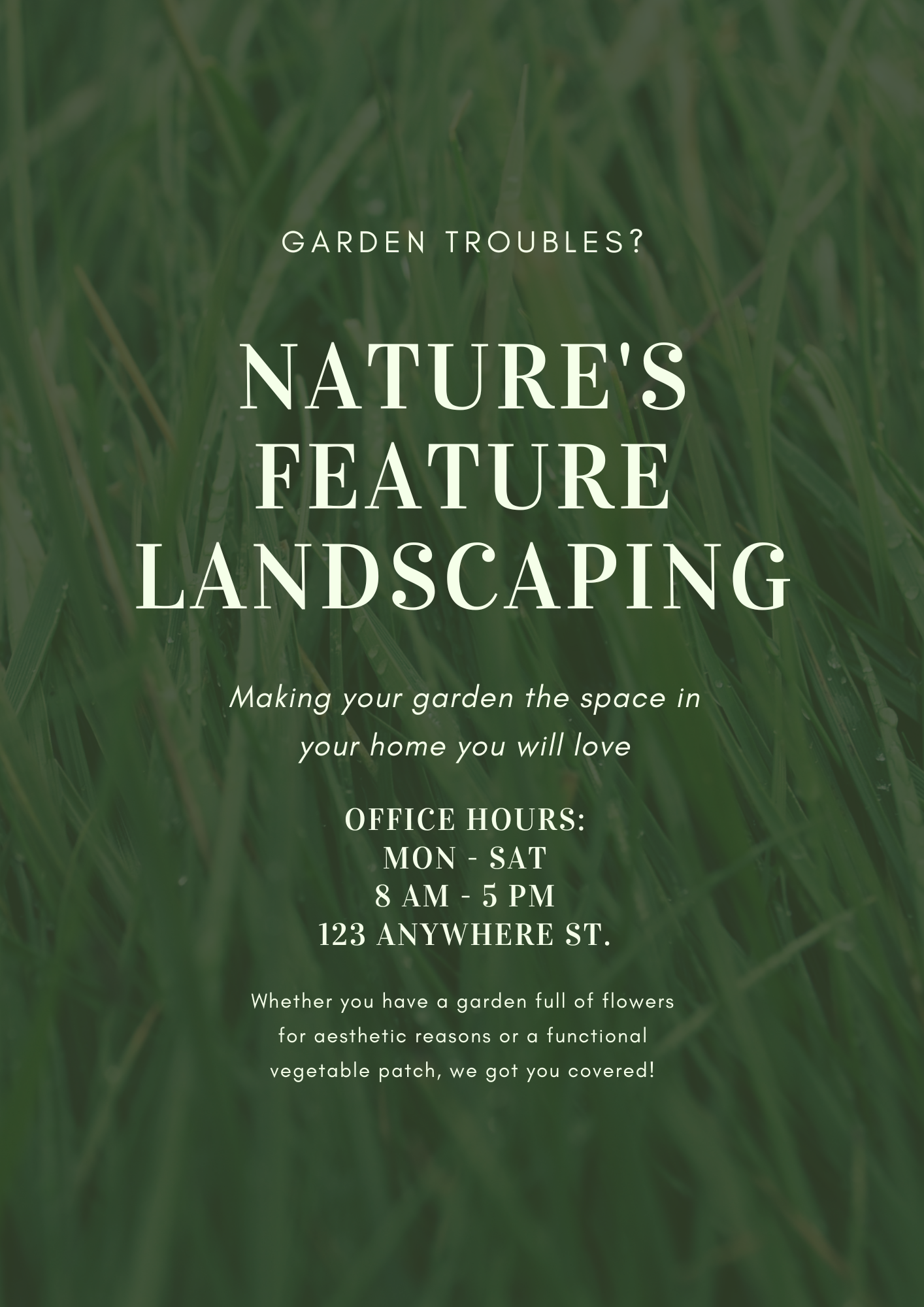 Green Grass Bordered Lawn Care Flyer