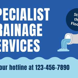 Plumbing Magnet in Blue Light Blue Illustrative Style