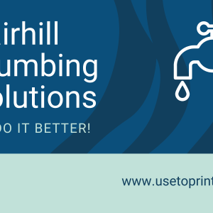 Plumbing Magnet in Dark Blue Seafoam Green Corporate Style