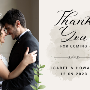 White Minimalist Wedding Thankyou Postcard